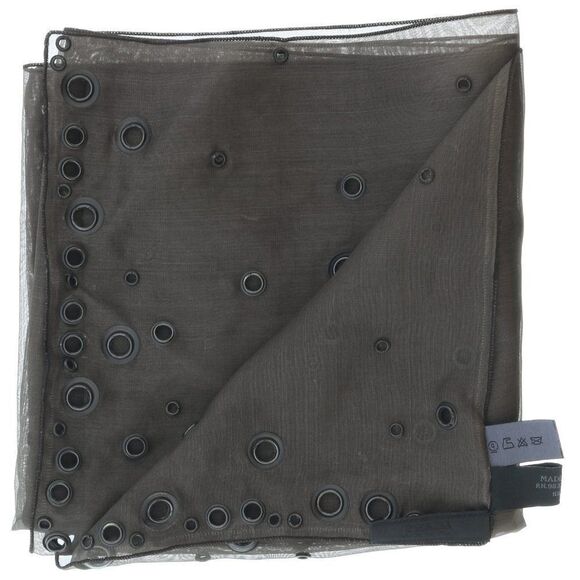 Damaged/Store Return Prada Brown Embellished Chiffon Scarf - Picture 3 of 8